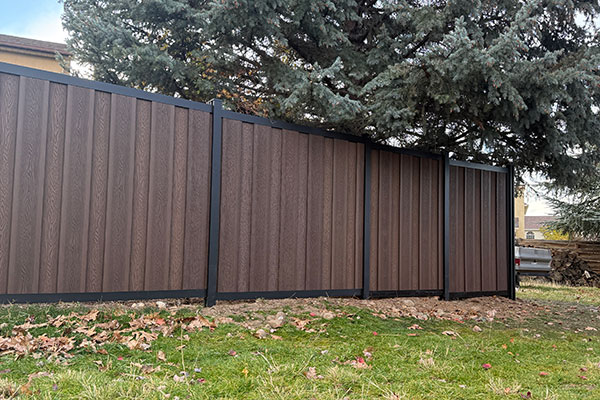 Avimore Shadowbox Fence With Woodgrain Finish Avimore Shadowbox Fence with Woodgrain Finish