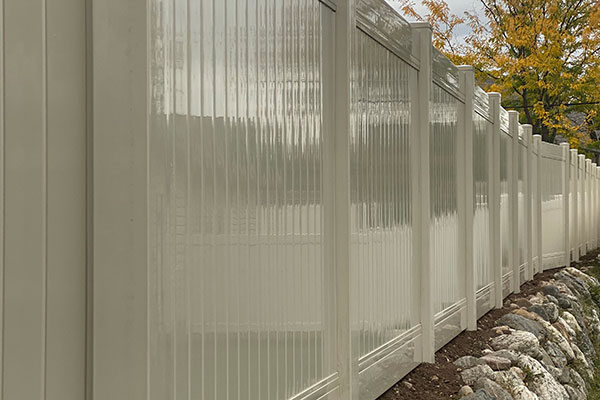 Tan Full Privacy Vinyl Fence