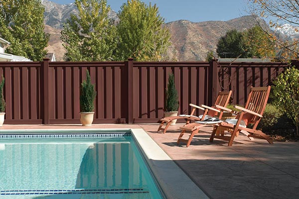 Trex Composite Fence Around Backyard Pool