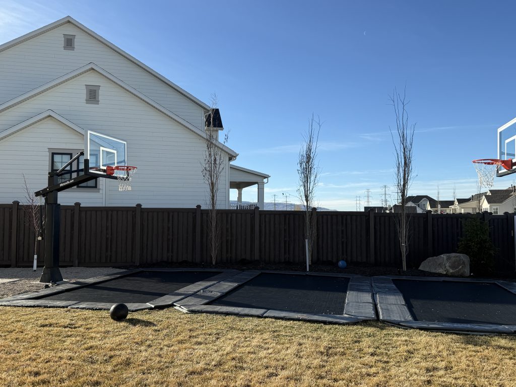 Simtek composite fencing installed separating the basketball court in Farmington, UtahSimtek composite fencing installed separating the basketball court in Farmington, UtahSimtek composite fencing installed separating the basketball court in Farmington, Utah