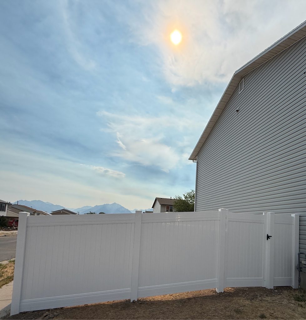 Vinyl privacy fence installed in West Jordan, UT